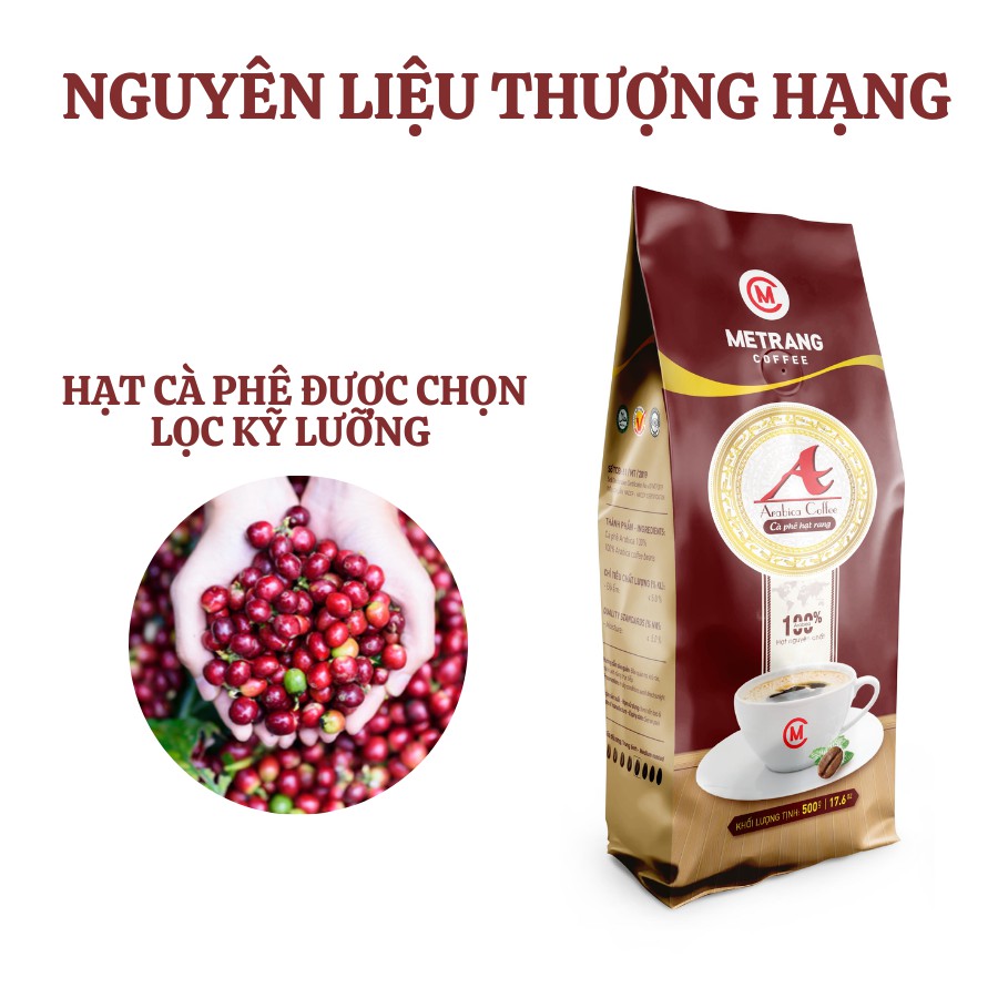 Cà phê Mê Trang Arabica (A) - túi hạt rang 500g