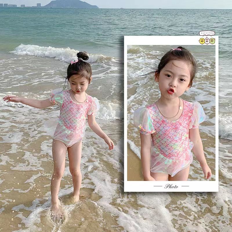 Đồ Bơi Một Mảnh In Hình Nàng Tiên Cá Dễ Thương Thời Trang 2022 Cho Bé Gái