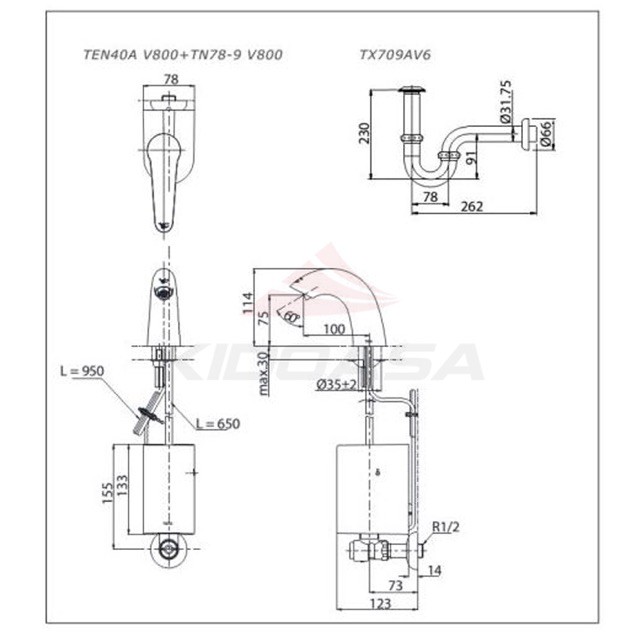 VÒI CẢM ỨNG TOTO TEN40ANV900-TN78-9V900-TVLF405