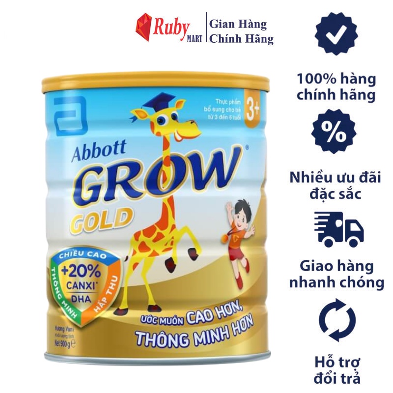 Sữa Bột Abbott Grow Gold 3+ Và 6+ Lon 900g