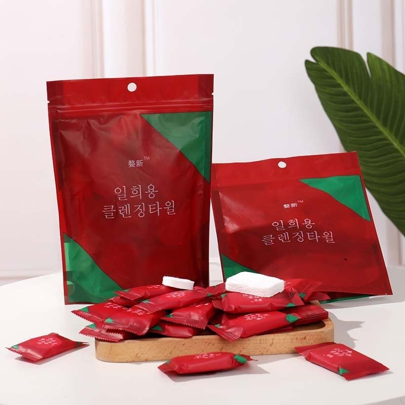 Khăn lau mặt nén cotton hình chữ nhật dùng một lần khi đi du lịch