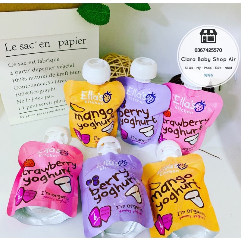 Sữa chua hy lạp Ella’s kitchen cho bé 6m của UK