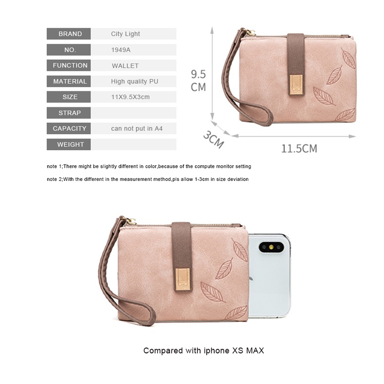 Ví Ngắn Đựng Thẻ Và Tiền Xu Có Khóa Kéo Thời Trang Dành Cho Nữ