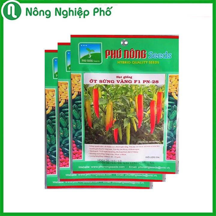 Hạt Giống Ớt Sừng Vàng Châu Phi PHÚ NÔNG Gói 0,1 Gram