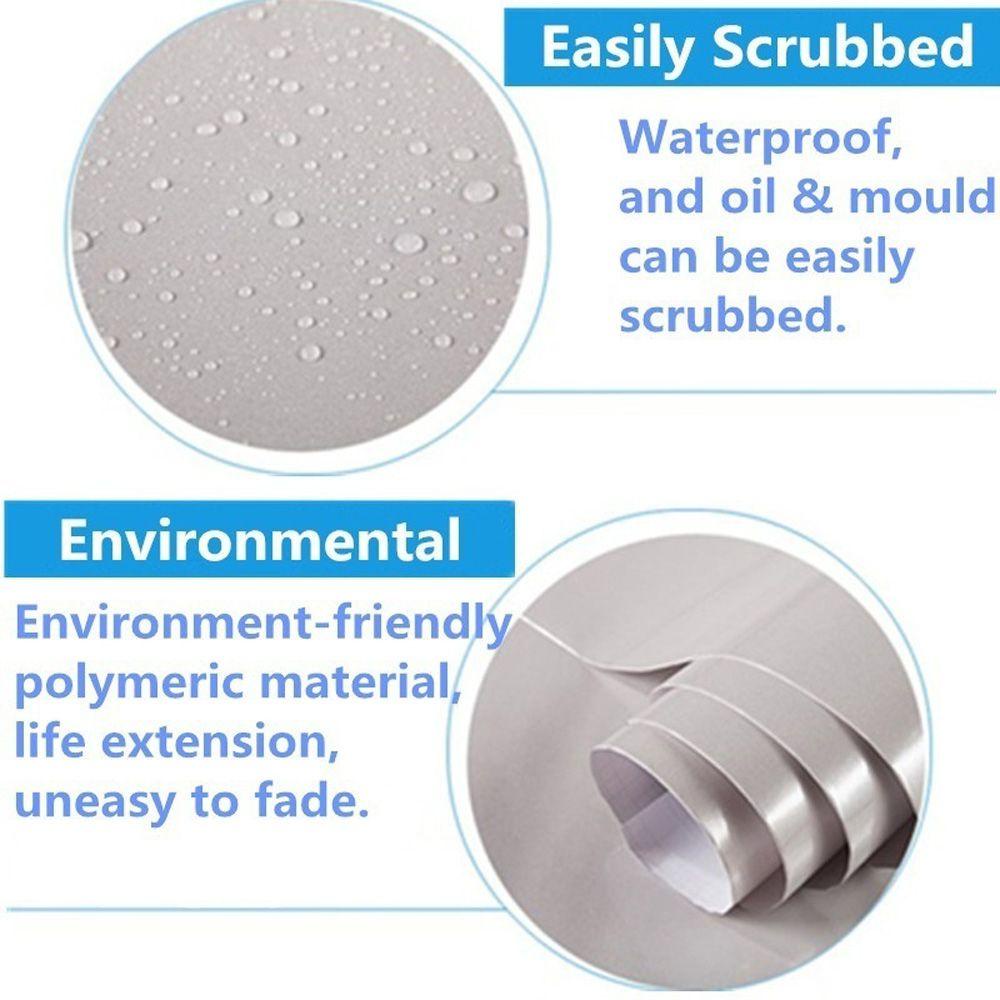 KUNHEV Giấy Dán Tường PVC Màu Sắc Trơn Chống Thấm Nước Tiện Dụng Cho Nhà Bếp