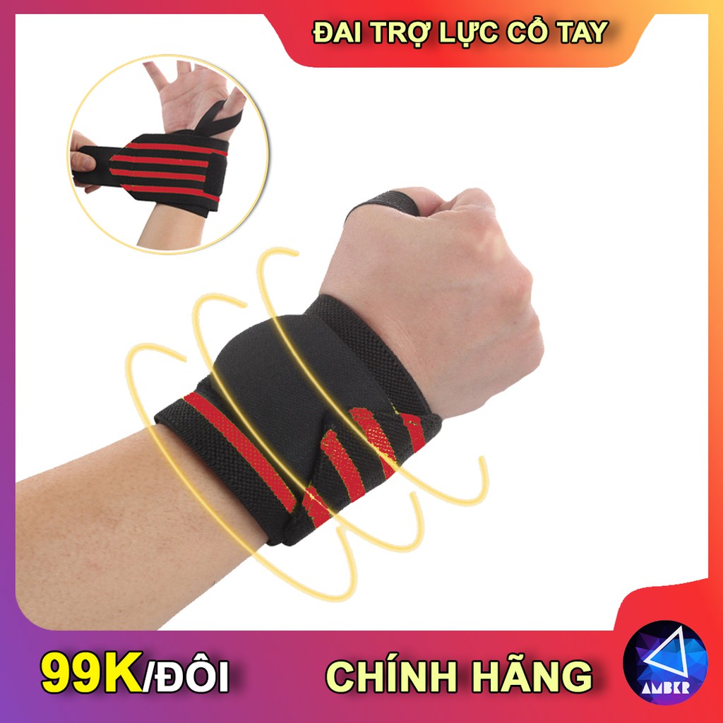 Đai Trợ Lực Cổ Tay - Đai Đeo Cổ Tay Tập Gym, Chơi Thể Thao (1 Đôi) - AMBERVIETNAM