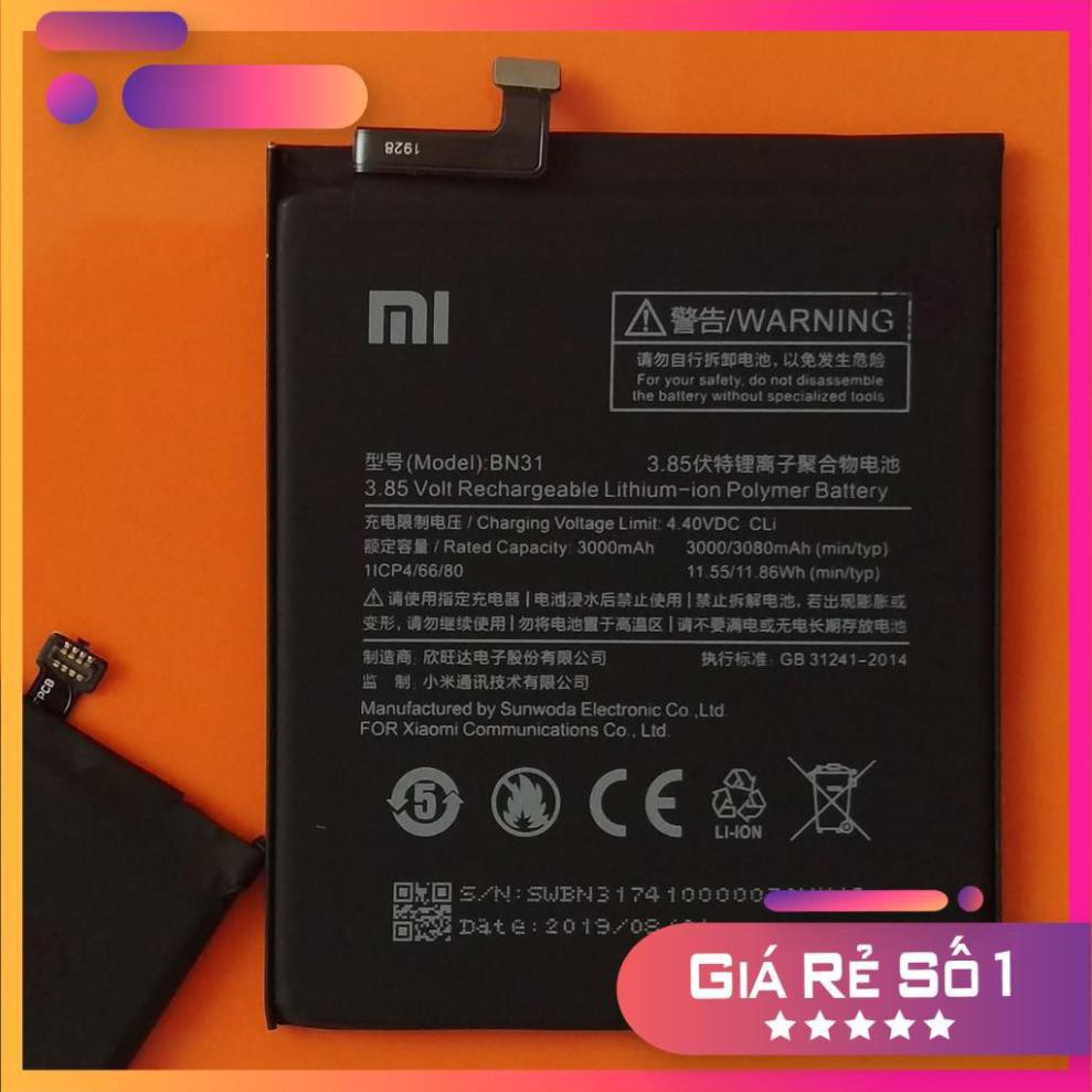 Sale giá rẻ Free ship  Pin Xiaomi Mi 5X / Mi A1 / Redmi note 5A ( BN31 ) Zin New