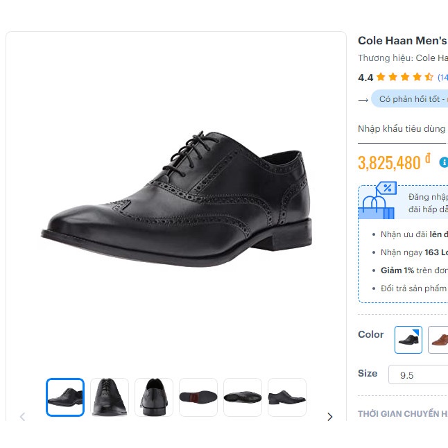 Giày Tây Cole Haan - Hàng chính hãng, săn sale USA có đủ bill - C12209