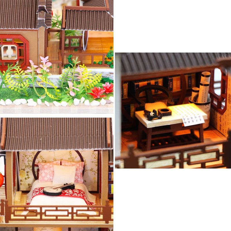 MÔ HÌNH NHÀ DIY - NHÀ BÚP BÊ PHONG CÁCH BIỆT THỰ TRUNG HOA - MÔ HÌNH LẮP RÁP NHÀ DIY