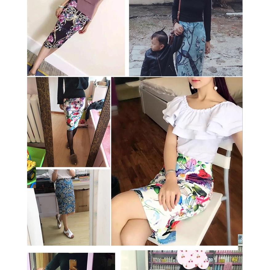 Chân váy ôm body in họa tiết hoa phong cách Hàn Quốc | BigBuy360 - bigbuy360.vn