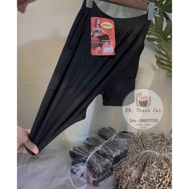 Quần legging lửng thái, Quần legging ngố đùi thái cạp chun siêu mịn dày dặn co dãn