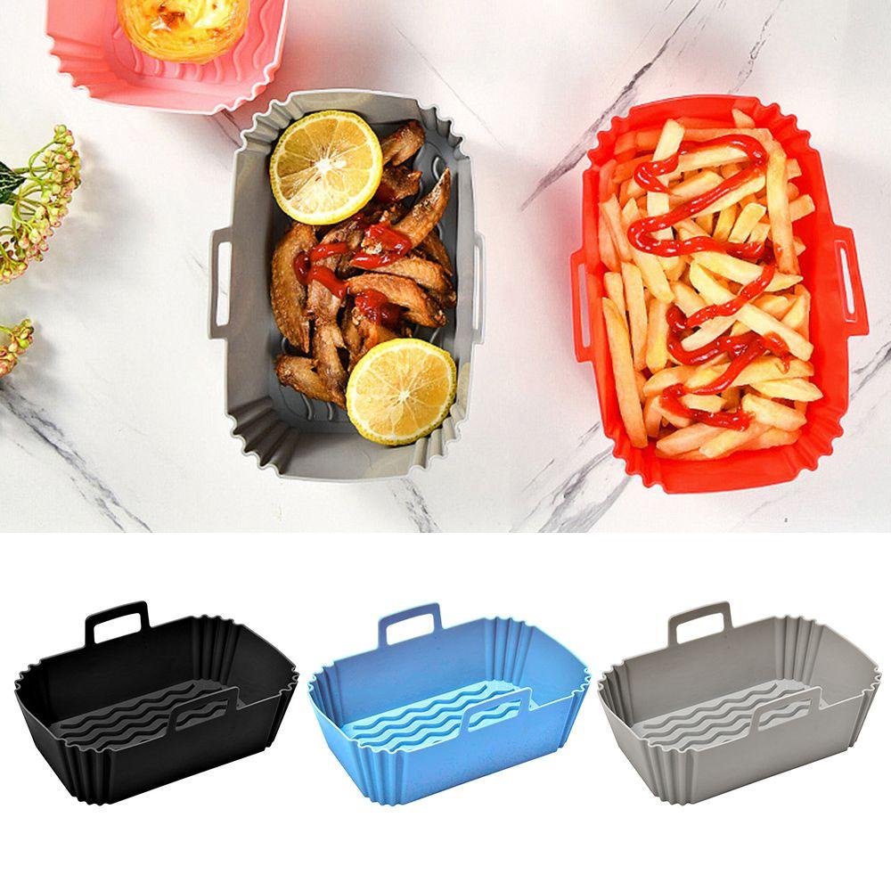 Rổ Silicone Hình Chữ Nhật Đựng Bánh Pizza Tái Sử Dụng Tiện Lợi