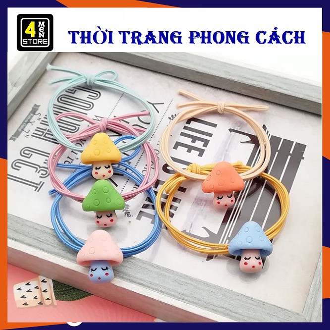 ⚡ Dây Cột Tóc Hình Cây Nấm Cho Bé Gái Chuẩn Đẹp Nhiều Màu - Dây Thun Cột Tóc,Buộc Tóc Hình Cây Nấm Đẹp Dễ Thương Style ⚡