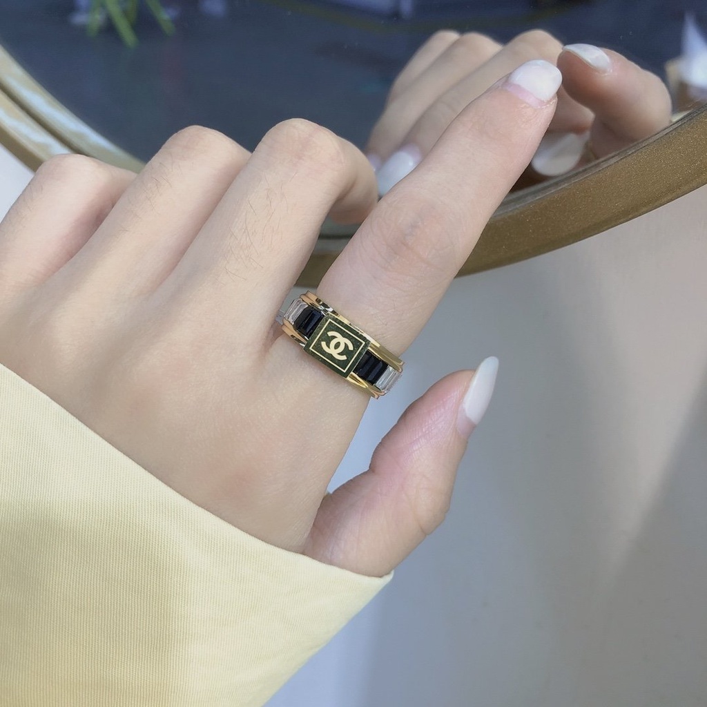 Nhẫn đeo tay Chanel mạ vàng/bạc 925 thiết kế đơn giản phong cách Hàn Quốc thời trang cho nữ