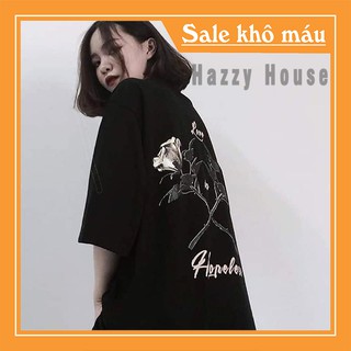 [RẺ VÔ ĐỊCH - SALE KHÔ MÁU] Áo thun tay lỡ unisex hoa hồng cực chất, cực ngầu