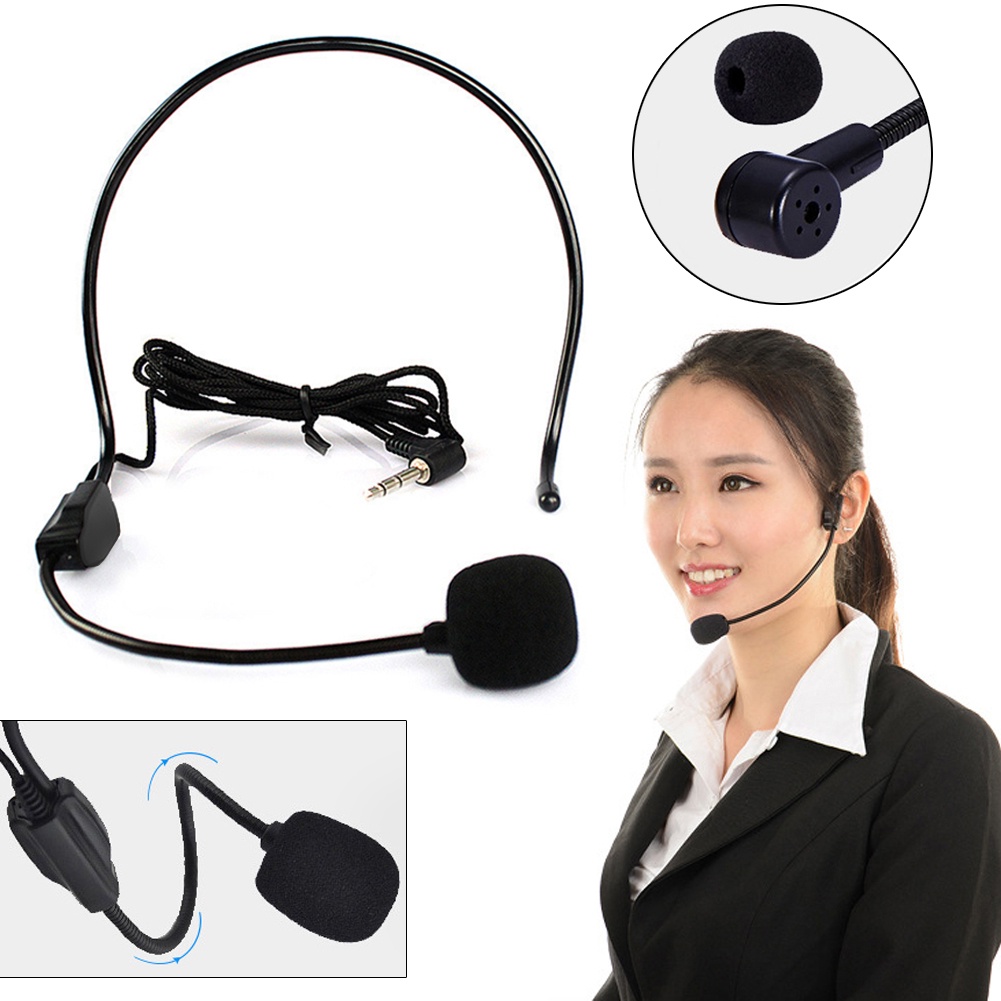 Mic trợ giảng có dây hãng Micro mini có dây 3.5mmđầu tiện dụng  Micro dạng đeo đầu Micro cài áo có dây cho loa khuếch đại âm thanh chuyên dụng