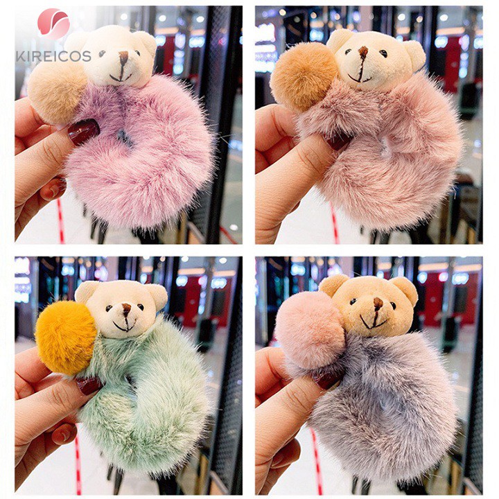 [Mã FAMARAL1 giảm 10K đơn 50K]FREESHIP TOÀN QUỐC 50K – Cột Tóc Lông Xù Cao Cấp Đính Gấu Siêu Cute