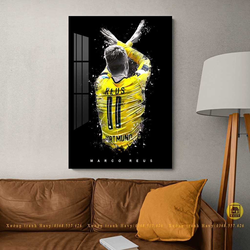 Tranh bóng đá treo tường, tranh MU, tranh Messi, Lewandowski, Henry, Salah, Ramos,... Chất liệu Mica gương cao cấp