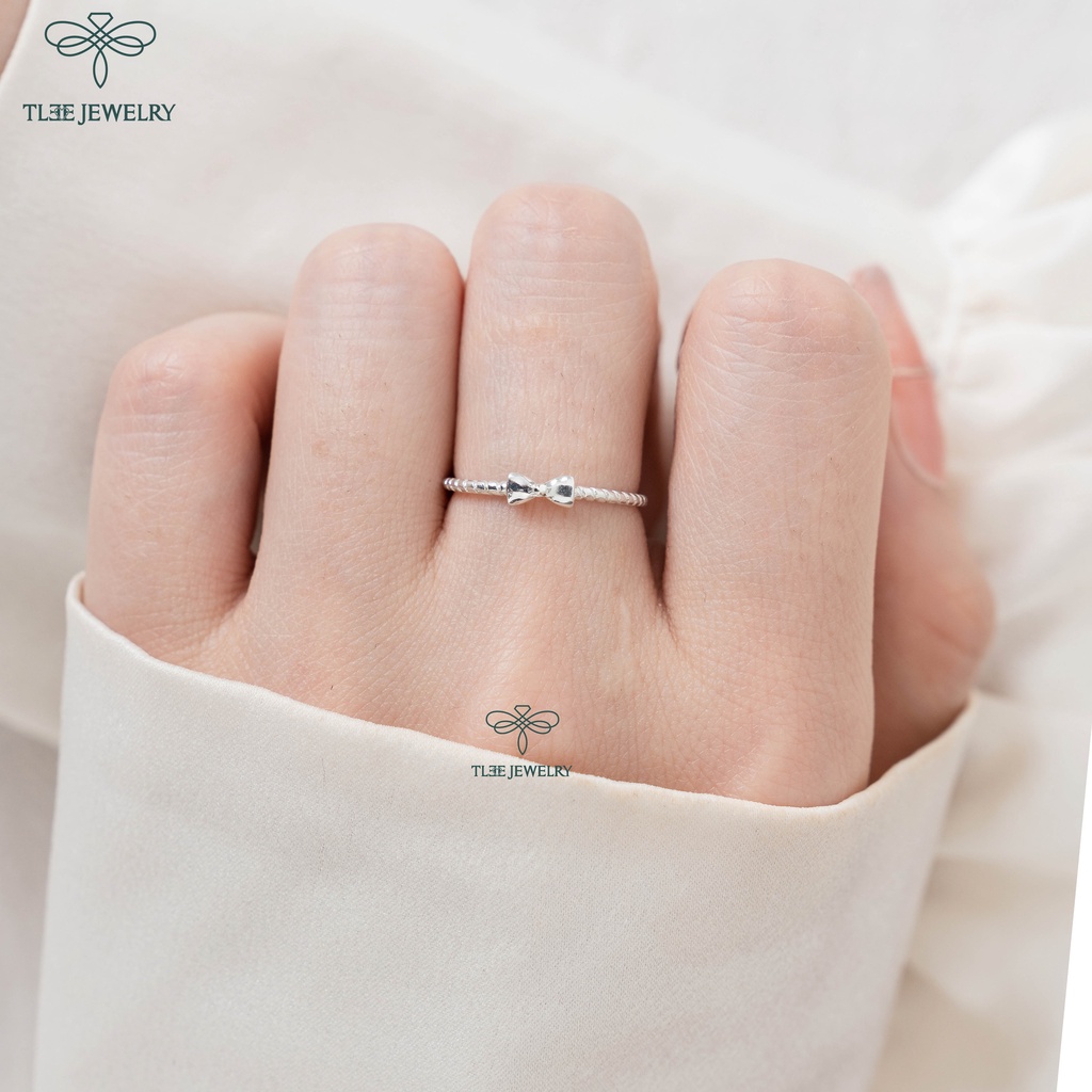 Nhẫn bạc nữ TLEE nơ tiểu thư dịu dàng TleeJewelry A0183