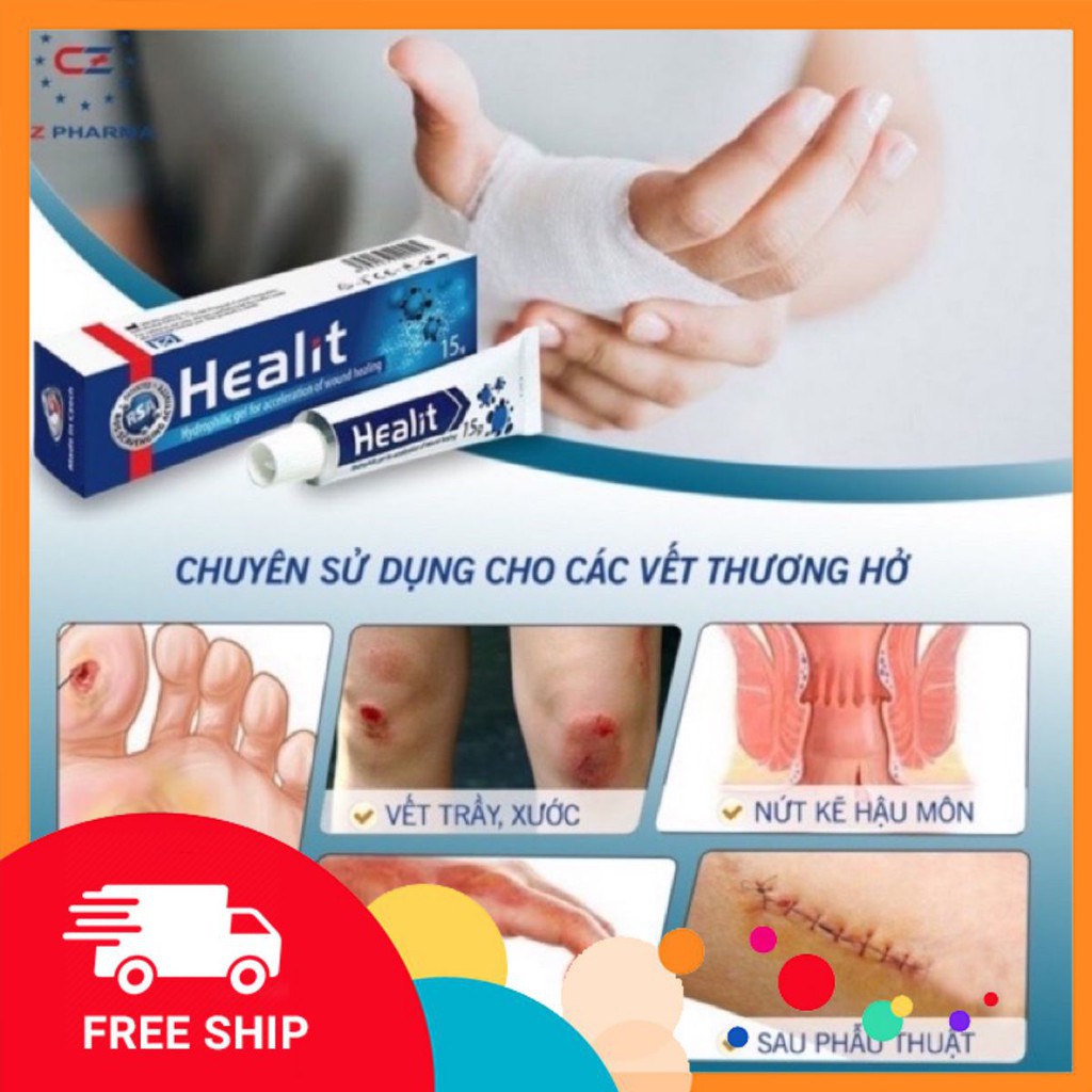 Gel bôi lành vết thương hở Healit tuýp 15g