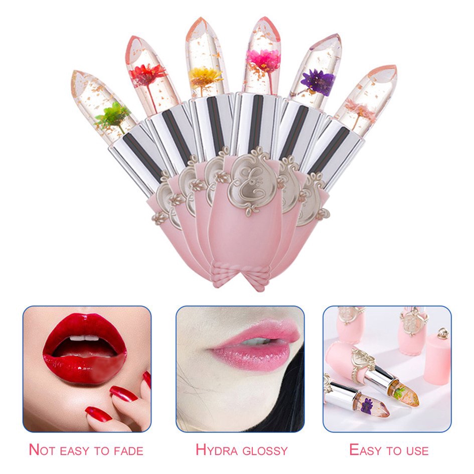 💗Son thạch trong suốt đổi màu có chứa hoa khô trang điểm môi lâu trôi | BigBuy360 - bigbuy360.vn