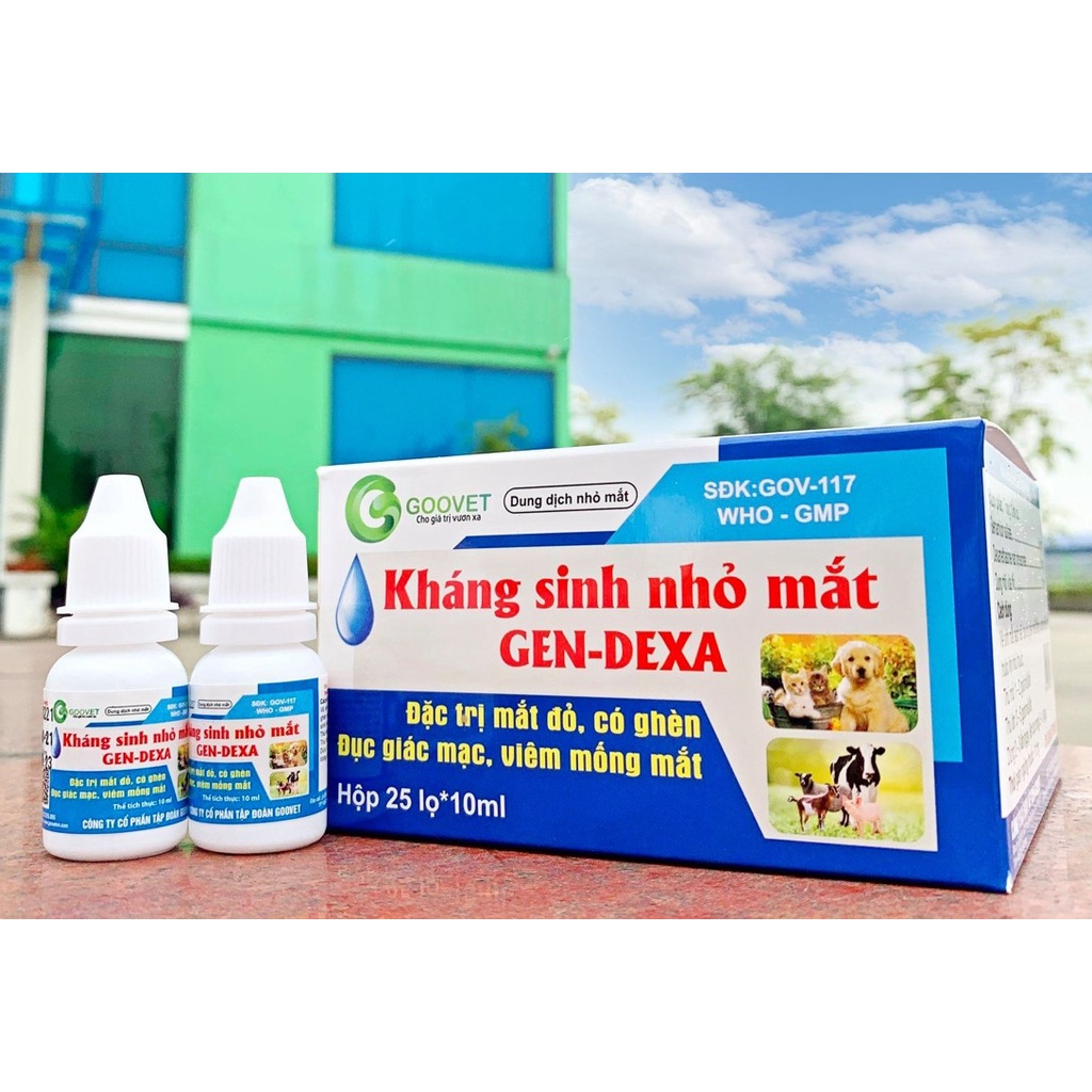 GEN-DEXA  - Thuốc nhỏ mắt dứt điểm các bệnh về mắt trên chó mèo - GOOVET chai 10ml