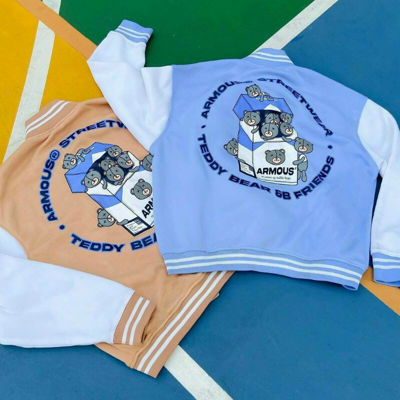 Áo Khoác Bomber Nỉ Bông ARMOUS Form Unisex Ulzzang Cá Tính Zinti AK09