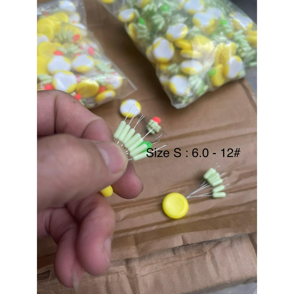 Hạt chặn săn hàng silicol dùng cho cước trục lớn 7+1 có 3 size