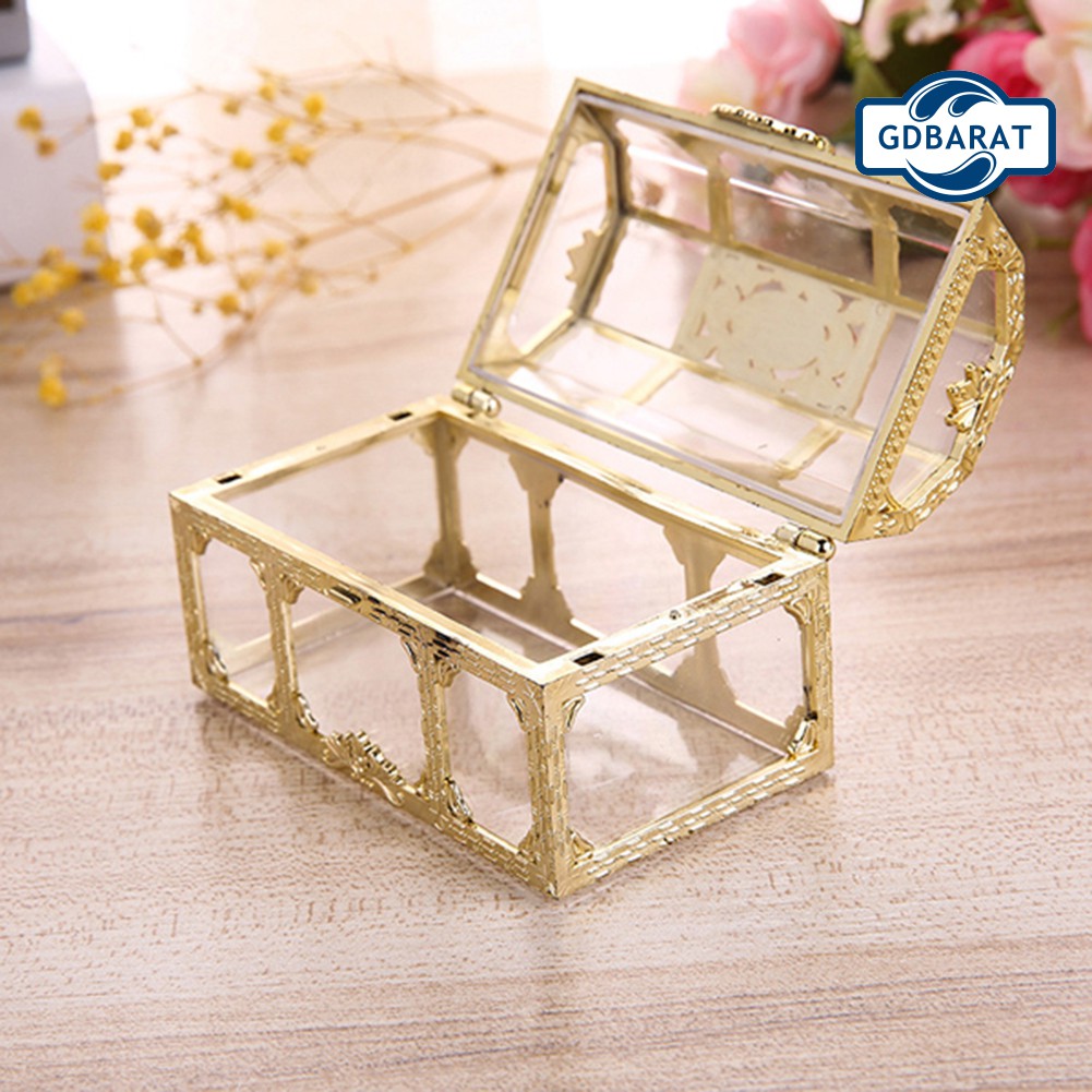 Hộp đựng trang sức bằng nhựa trong suốt thiết kế phong cách vintage