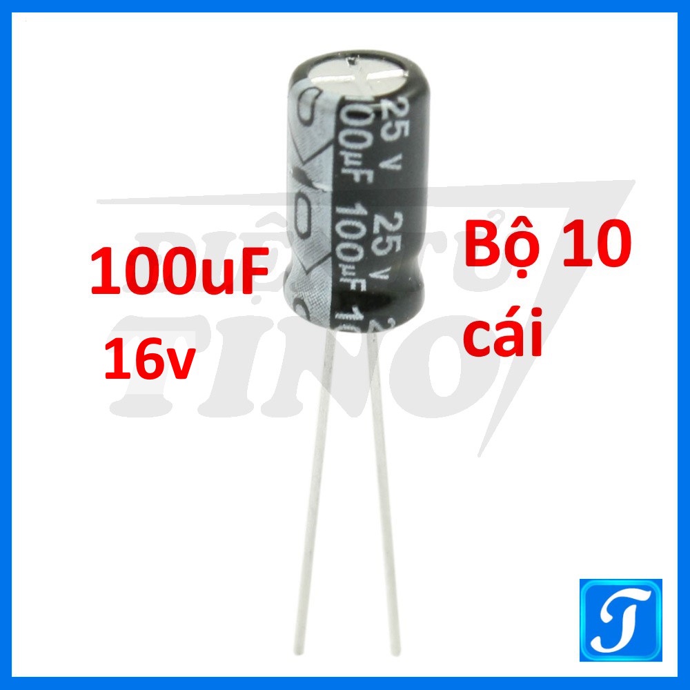 Tụ Hóa Tụ Phân Cực 100uF 16V 5x12mm Xuyên Lỗ