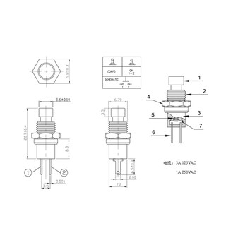 [10 Cái] PBS-110 7MM Nút ấn tạm thời Công tắc ấn nút đặt lại Công tắc bật tắt tạm thời Nút nhấn Micro SwitchThông thường Mở KHÔNG