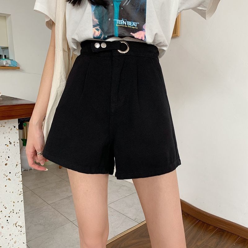 Quần Short Jean Lưng Cao Phong Cách Retro Hàn Quốc Cho Phụ Nữ