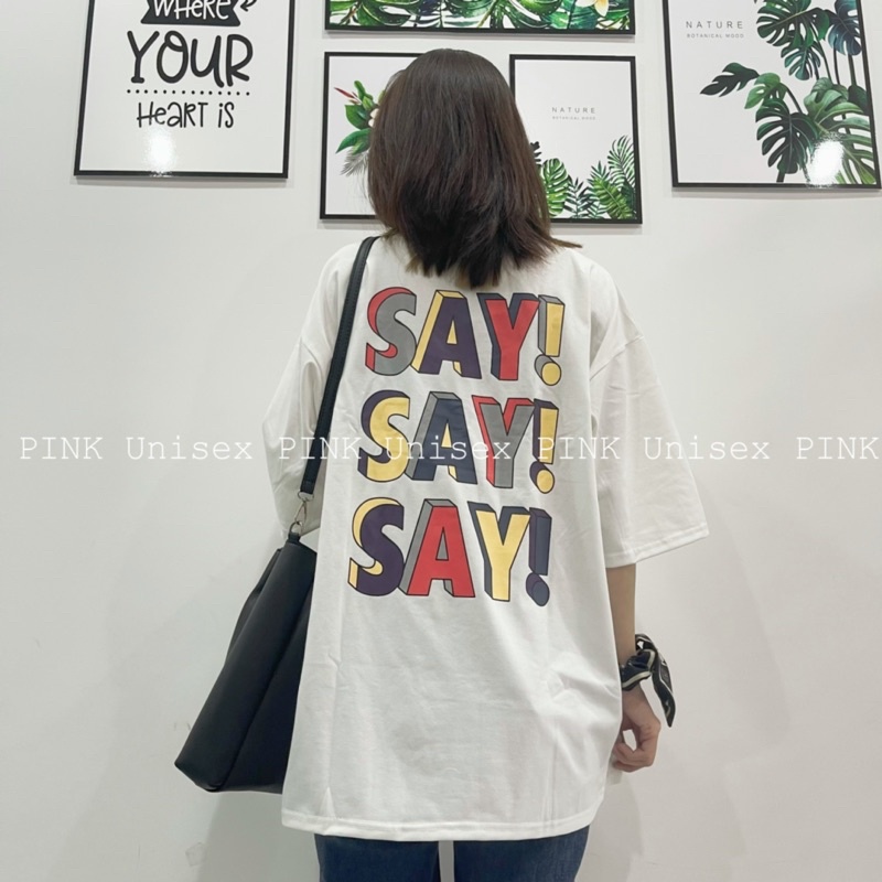 Áo thun phông nam nữ PINK tay lỡ form rộng SAY Unisex