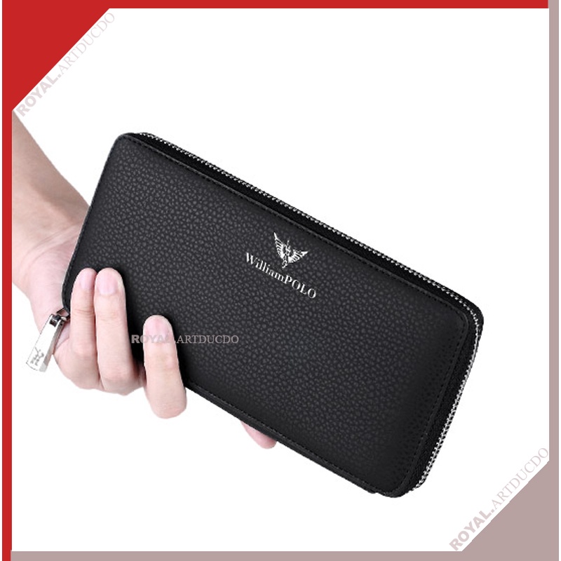 Ví nam cao cấp williampolo - ví đứng cầm tay - Full hộp đựng cao cấp