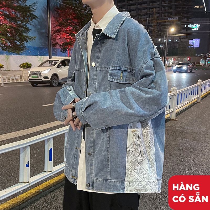 Áo khoác jean denim nam nữ unisex form rộng, áo khoát jacket nam nữ mặc hè phong cách retro Hàn Quốc J3305