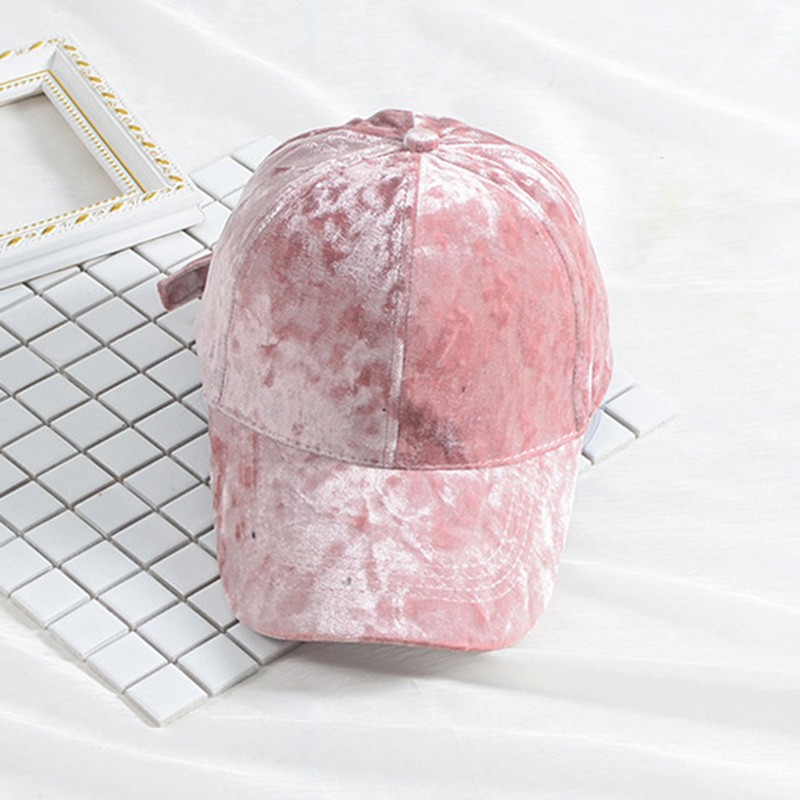 Nón lưỡi trai phối nhung thiết kế màu trơn phong cách hip hop dành cho nam và nữ