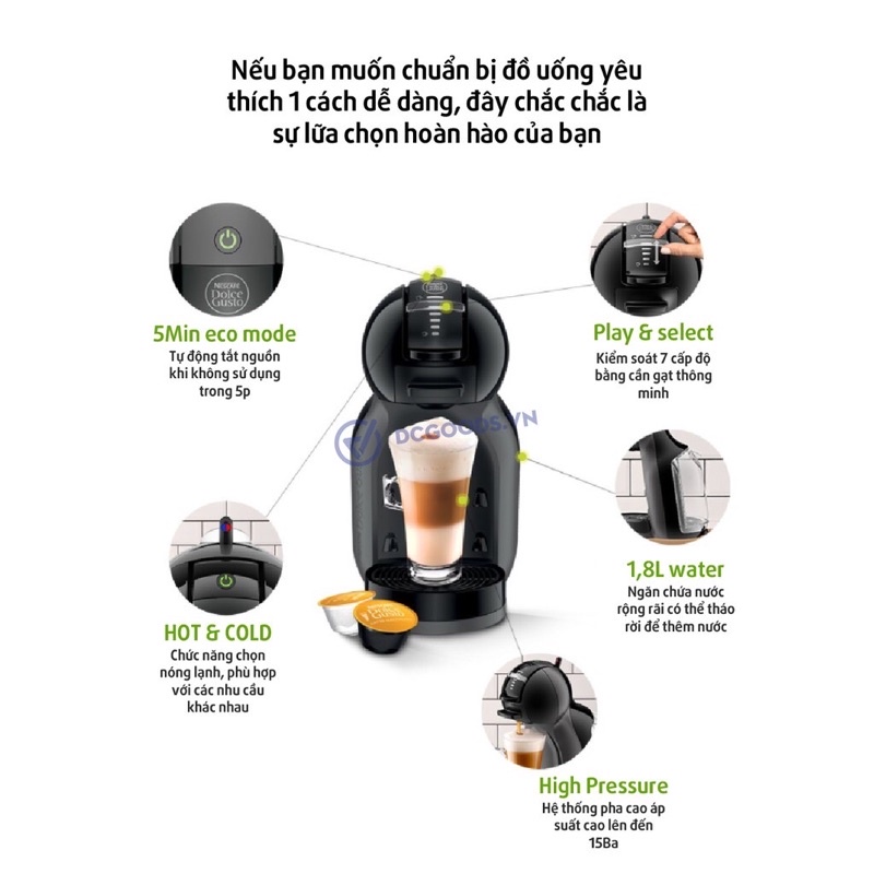 [TẶNG 2 HỘP CAPHE] Máy pha Cà phê Nescafe Dolce gusto Mini me