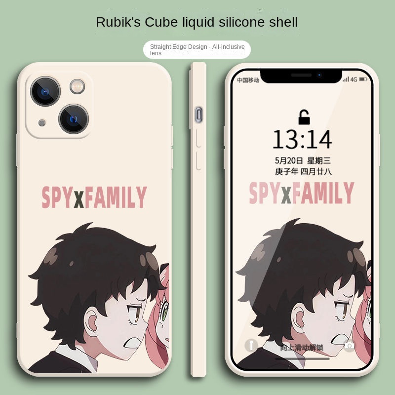 Ready stock SPY X FAMILY Anya and Damian Ốp Điện Thoại In Hoạt Hình Cho iPhone 14 13 12 11 pro promax x xs xsmax xr 7 8 plus