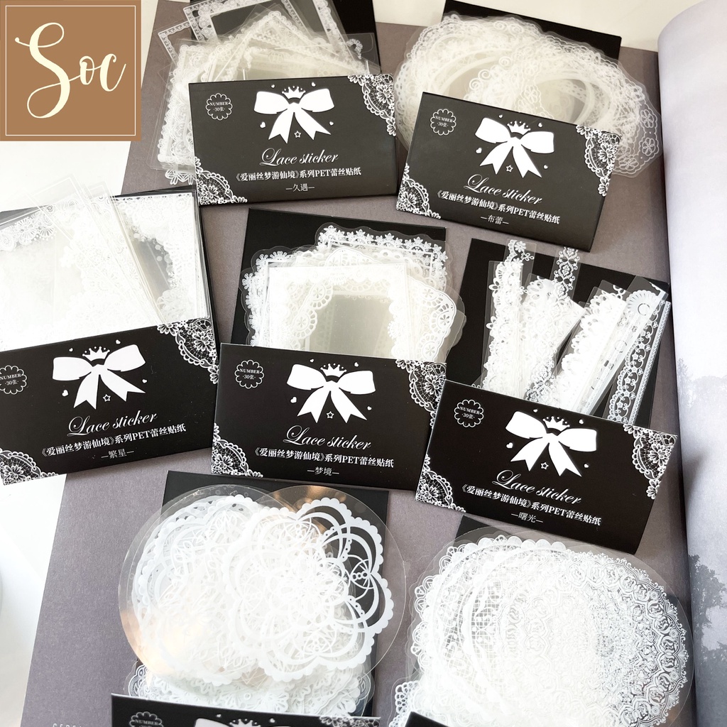 Gói Sticker Khung viền trong suốt trang trí Bullet Journal