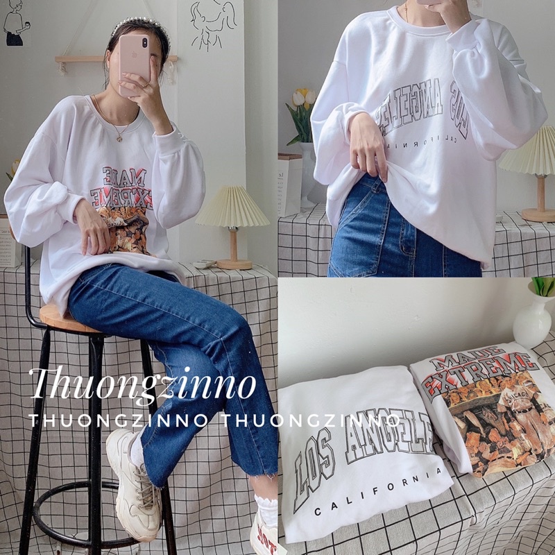 [Ảnh thật/Video] Áo Sweater nỉ bông Lost Anger Áo hoodie Form rộng Hàn Quốc