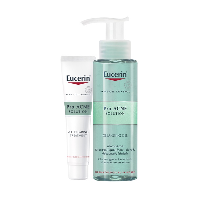 Combo Tinh chất Eucerin ngăn ngừa mụn 40ml + Gel rữa mặt dành cho da mụn Eucerin 200ml