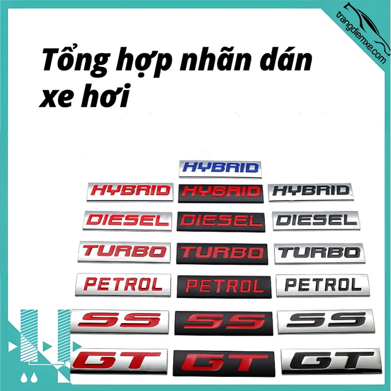 Tổng Hợp Nhãn Dán Xe Hơi Hybrid Turbo Petrol Ss Gt - Hình Dán Xe Kim Loại Ô Tô Che Vết Xước 5