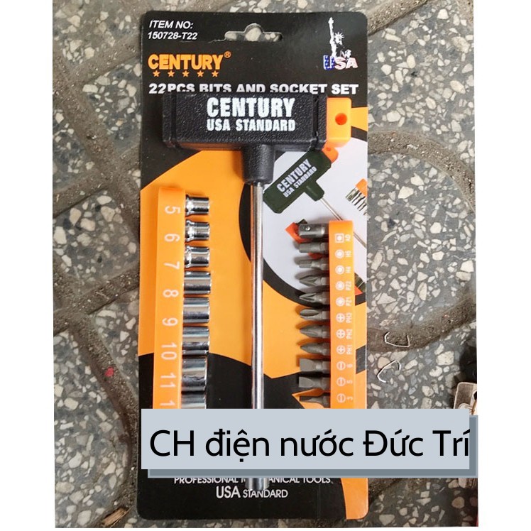 Bộ tuýp cần chữ T CENTURY ( 22 chi tiết )