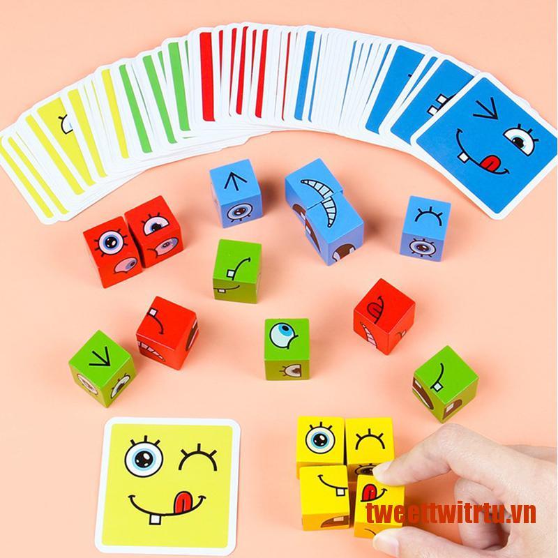 Bộ Đồ Chơi Xếp Hình Biểu Tượng Cảm Xúc Bằng Gỗ Dành Cho Trẻ Mẫu Giáo
