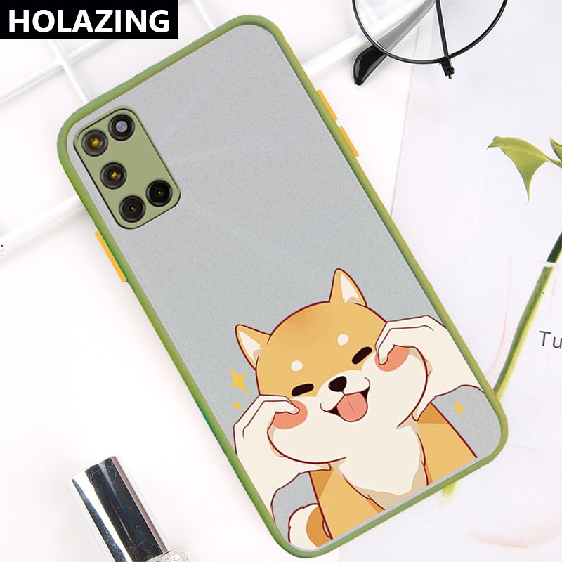 Camera Lens Protective Phone Case OPPO A9 2020 A5 A3S AX7 AX5S A7 OPPO A53 A31 A91 A12 F17 A52 A72 A92 vỏ điện thoại Cute Shiba Inu Matte Scrub PC Hard Cover Anti-Scrach Shockproof