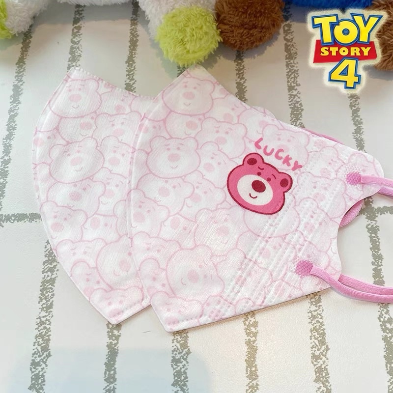 Khẩu trang trẻ em  + Người lớn 10 cái khẩu trang gấu Teddy nâu- Losto Hồng