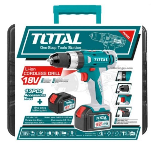 Máy khoan bê tông pin Li on TOTAL 18V TIDLI228180