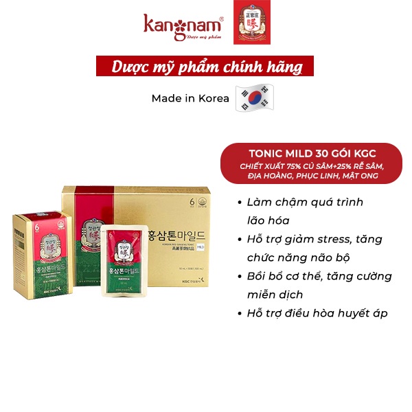 Nước Hồng Sâm Pha Sẵn KGC Cheong Kwan Jang Dạng Gói KRG Tonic Mild 30 gói