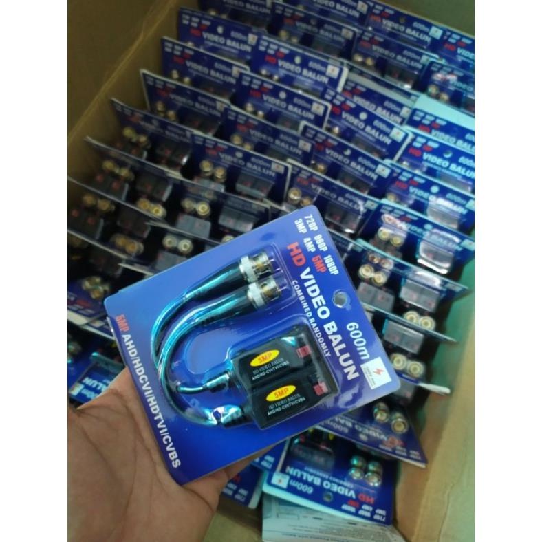 Video balun 5mb bấm chuẫn HD. chuyên camera -JACK BALUN BẤM 5MP