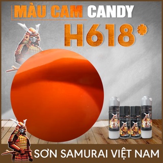 Combo Sơn Samurai Màu Cam Candy H618 - Sơn Xịt Samurai